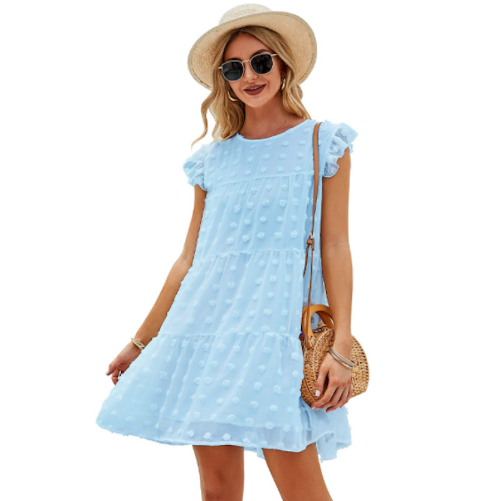 A Line Above Knee Floral Dress