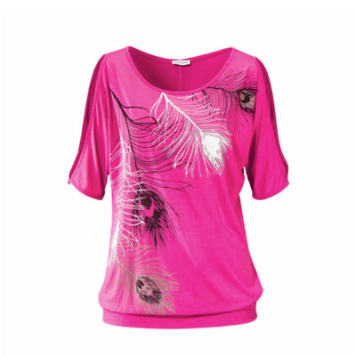 Womens Cut Shoulder Casual T Shirt